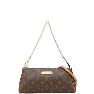 Louis Vuitton Monogram Eva Chain Handbag Shoulder Bag Brown Leather